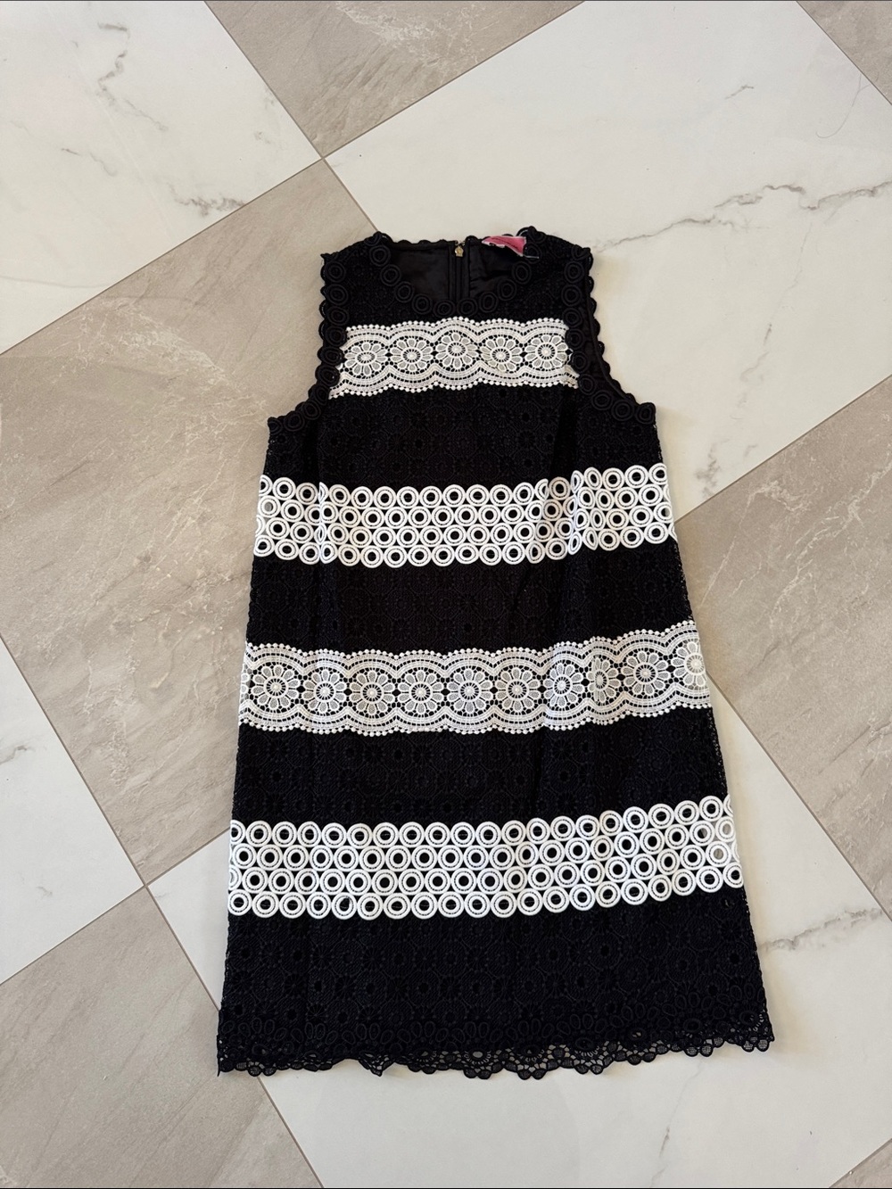 kate spade Black and White Lace Eyelet A-Line Dress
